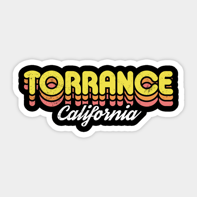 Retro Torrance California Sticker by rojakdesigns